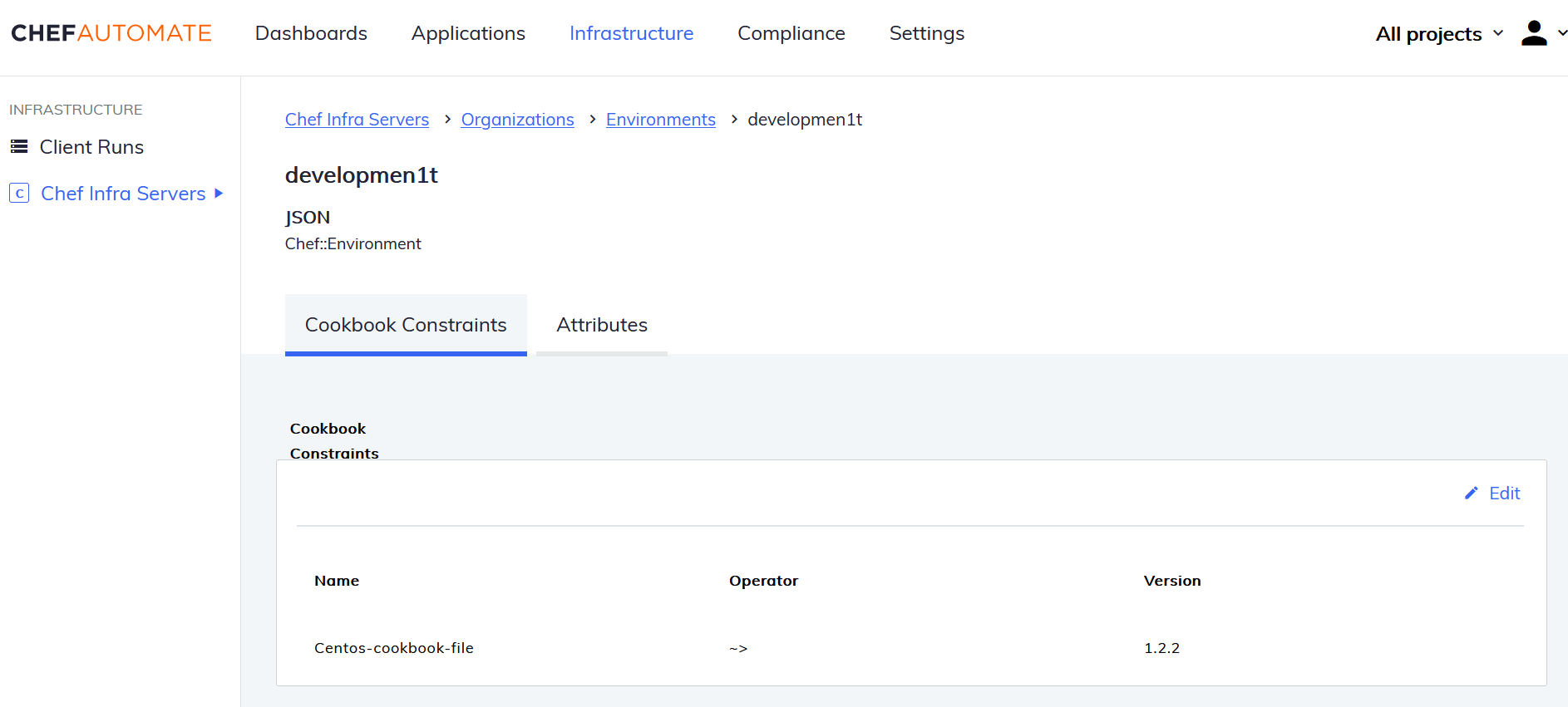 Cookbook Constraints In Environment